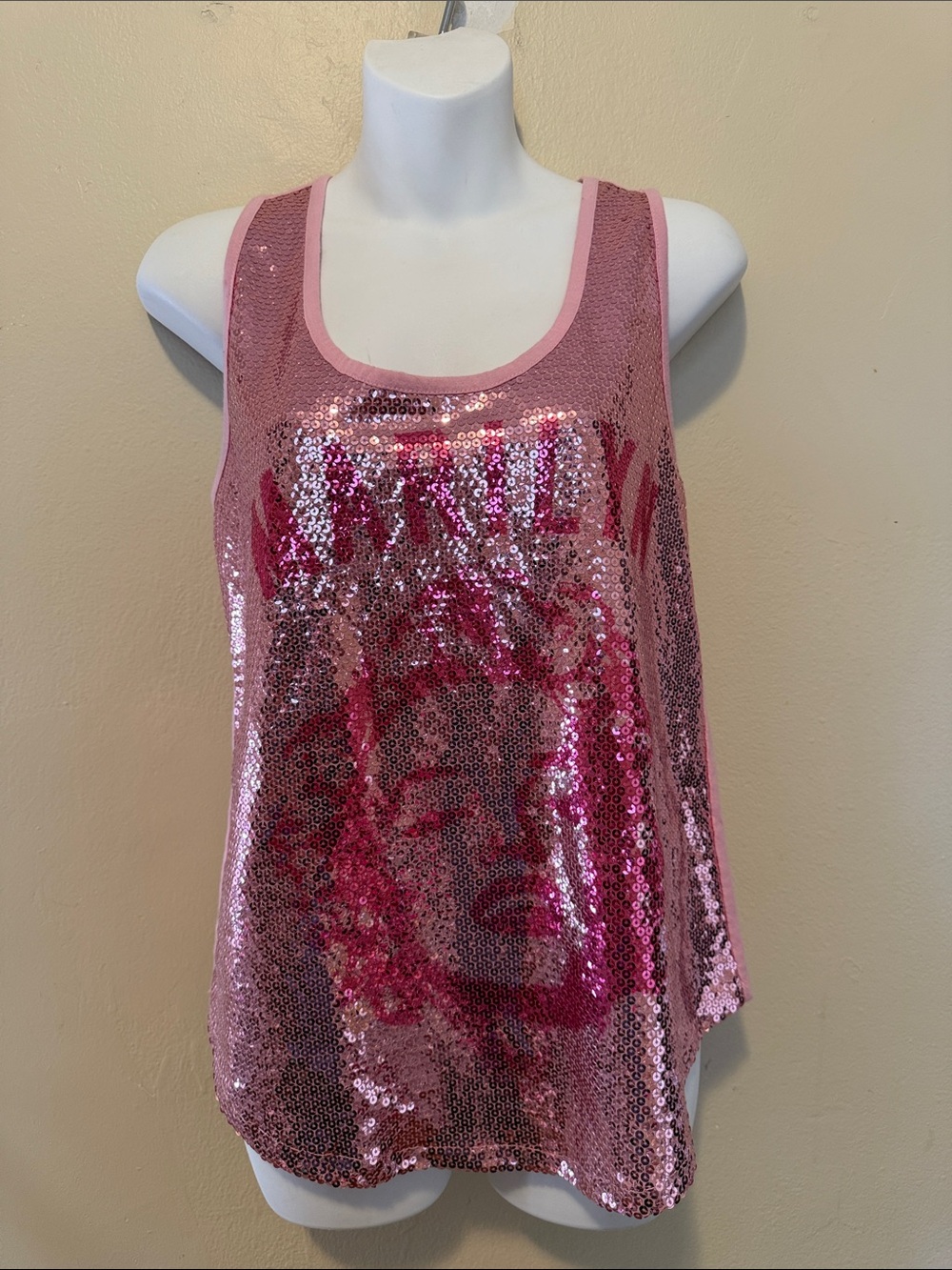 Marilyn Monroe Pink Sequin Scoop Tank